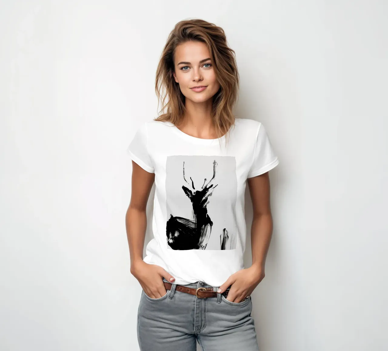 Abstract Deer No 02 t-shirt da donna da treechild