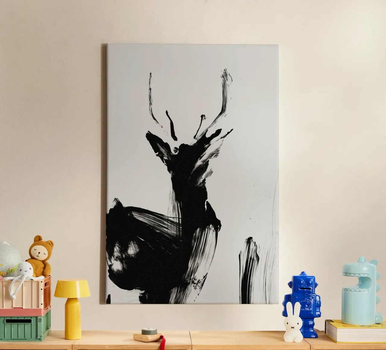 Abstract Deer No 02 canvas by treechild