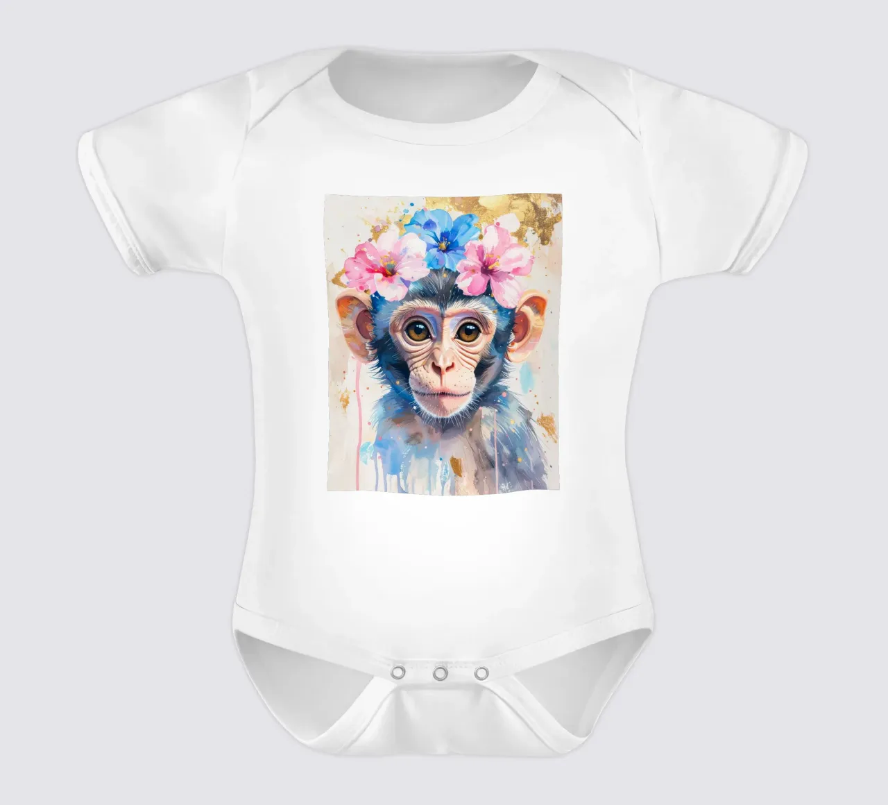 Das verträumte Äffchen Kurzarm Babybody von Katalier (Kids)