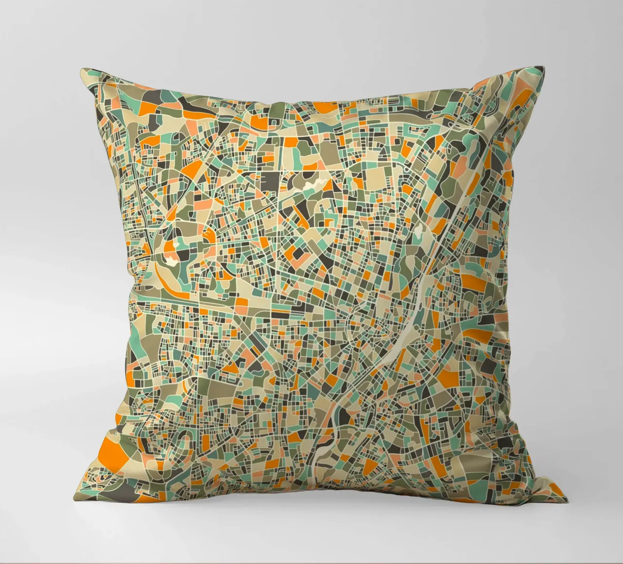 Mappa di Monaco cuscino da Jazzberry Blue