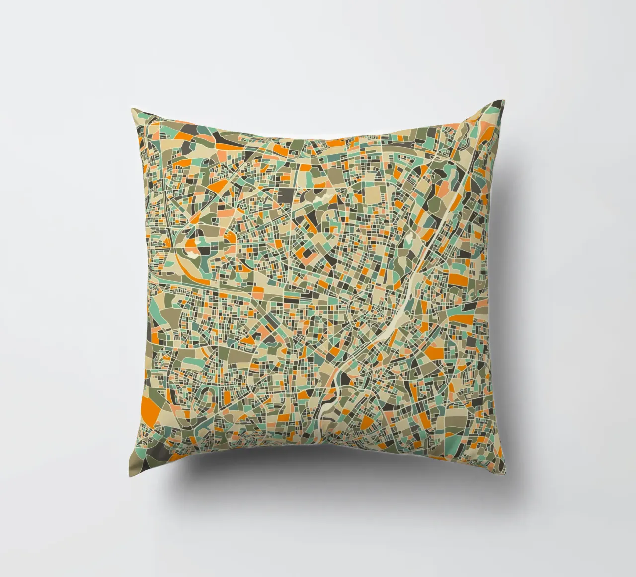 Mappa di Monaco cuscino da Jazzberry Blue
