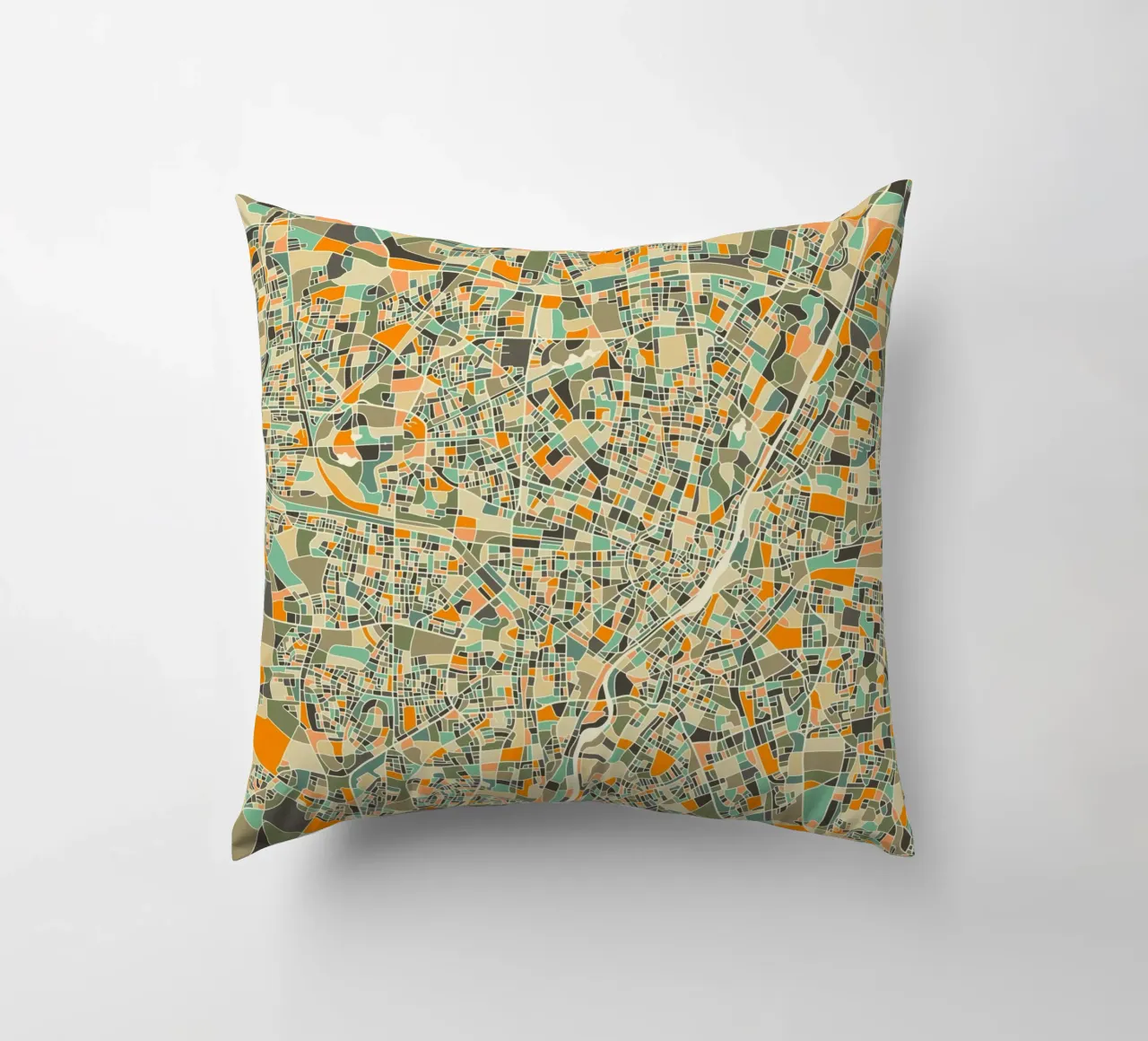 Mappa di Monaco cuscino da Jazzberry Blue