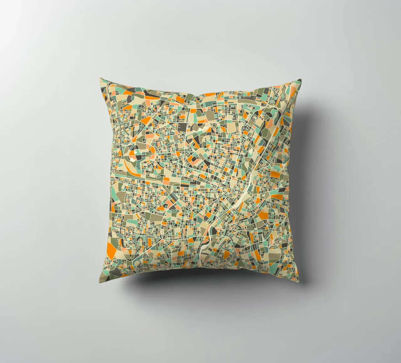 Mappa di Monaco cuscino da Jazzberry Blue