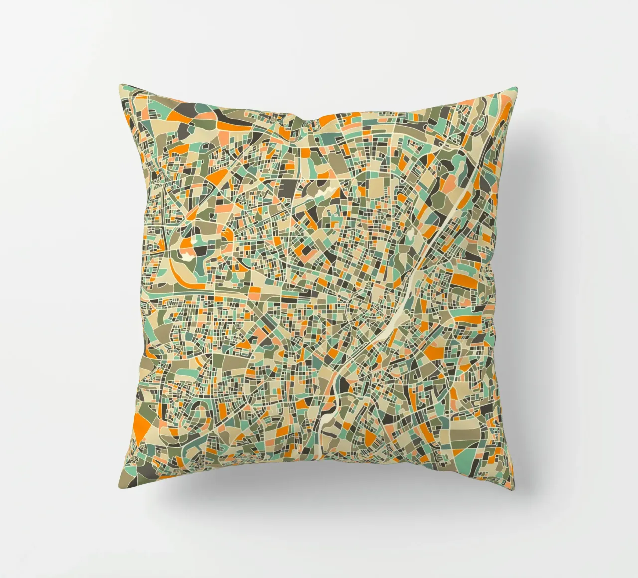 Mappa di Monaco cuscino da Jazzberry Blue