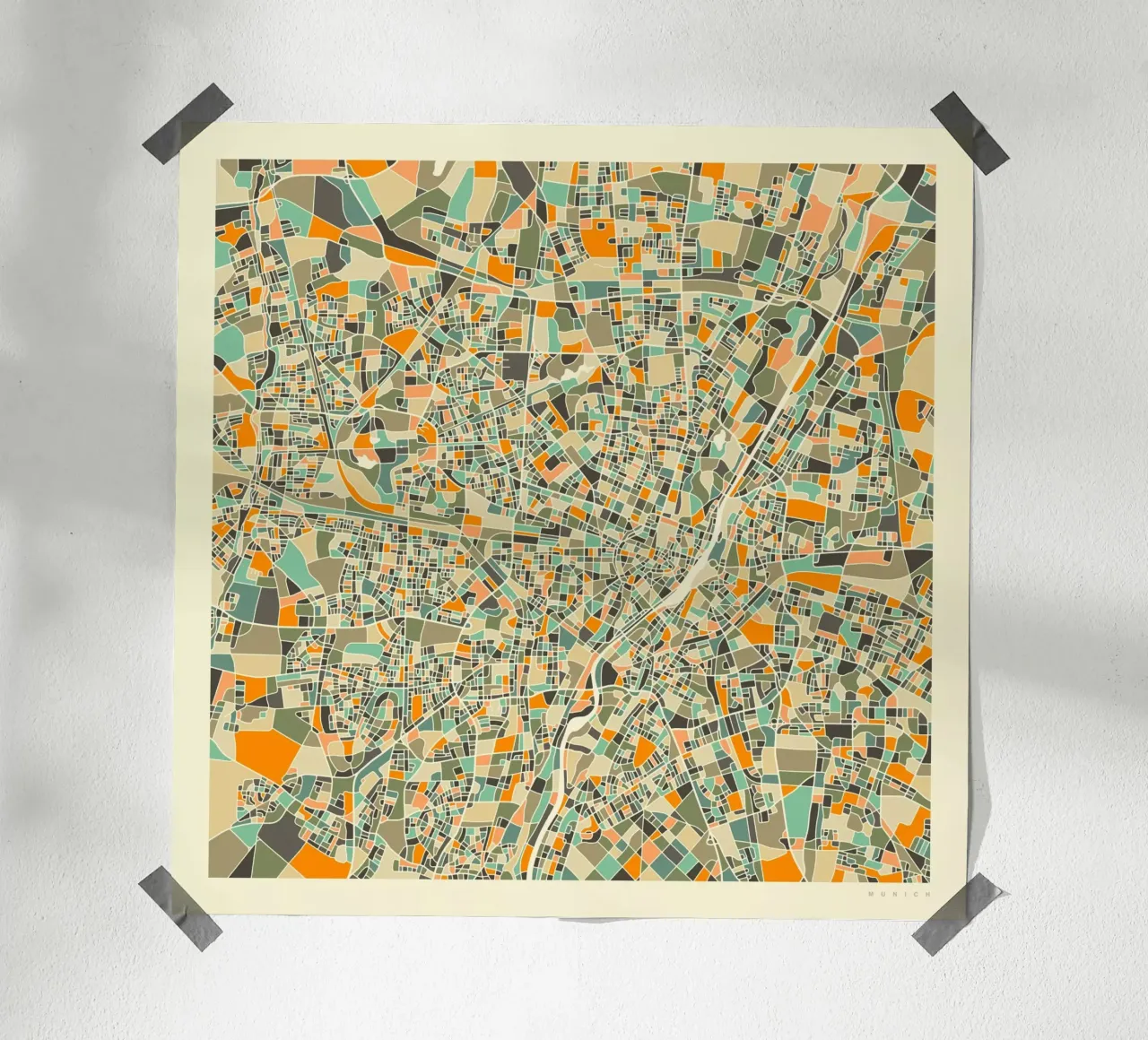 Mappa di Monaco carta hahnemühle da Jazzberry Blue