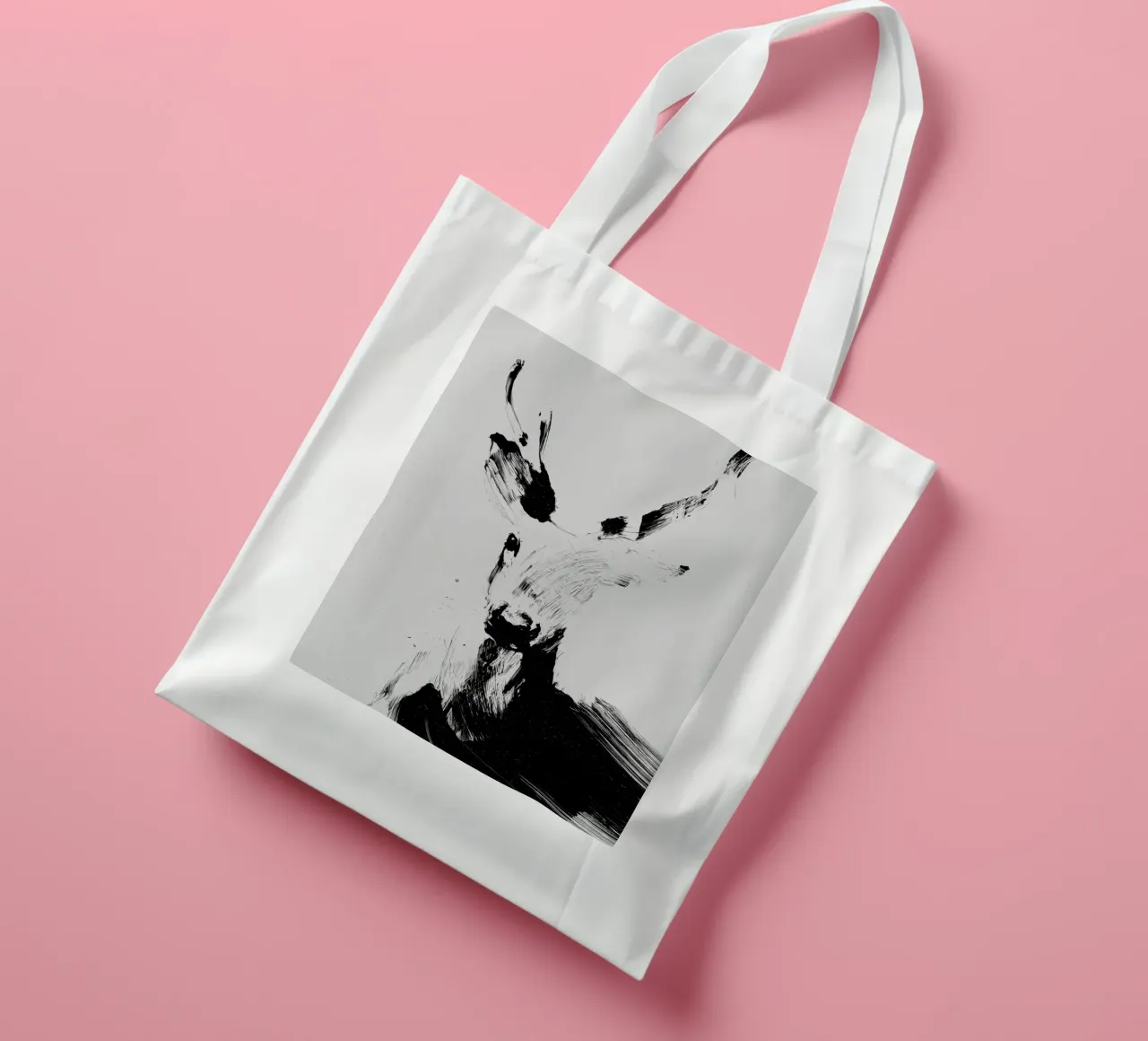 Abstract Deer No 03 borsa in juta da treechild