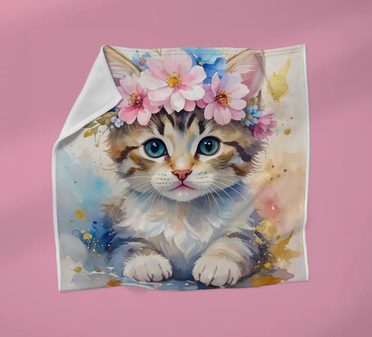 Das verträumte kleine Kätzchen Fleecedecke von Katalier (Kids)