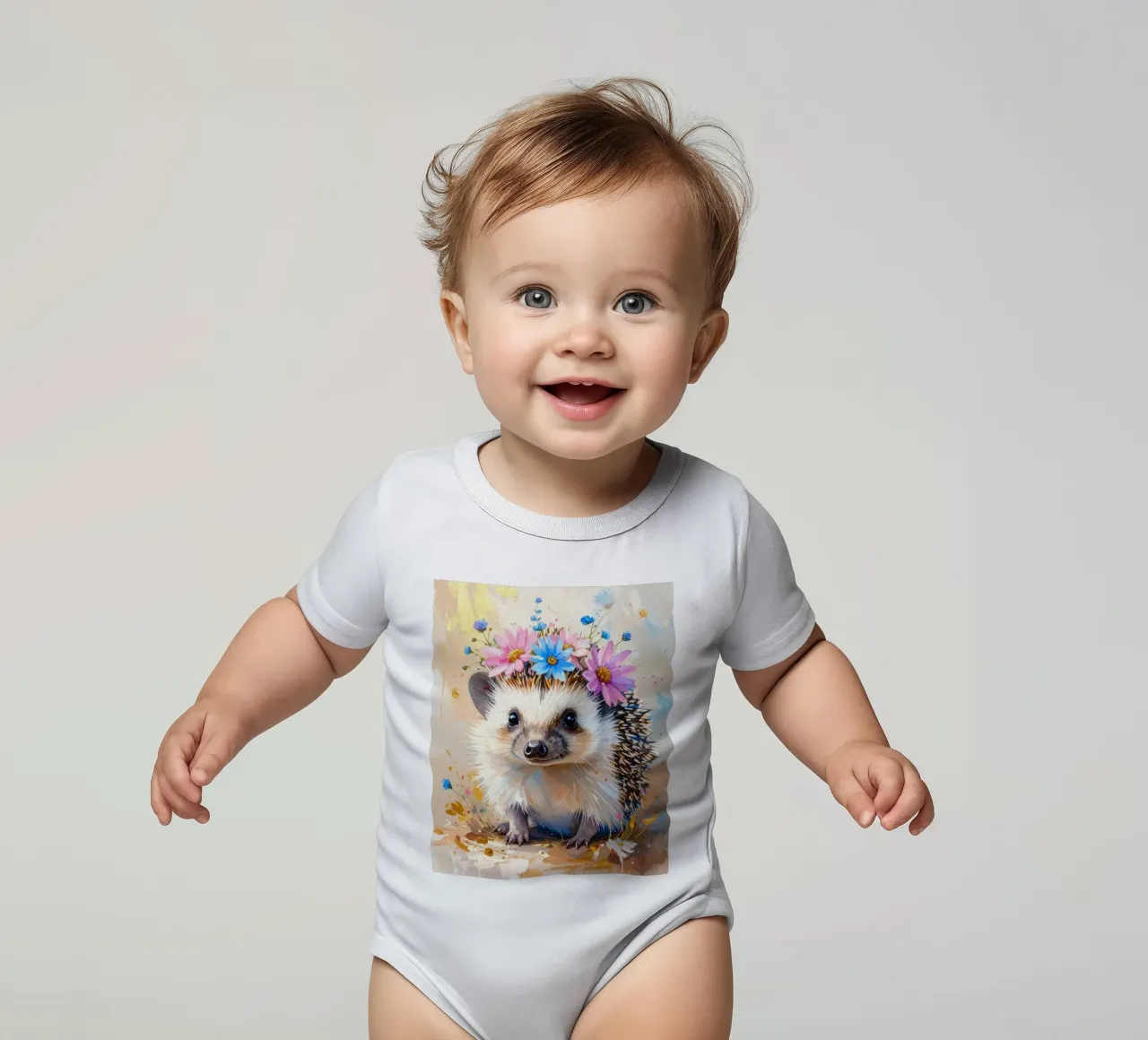 Der verträumte kleine Igel Kurzarm Babybody von Katalier (Kids)