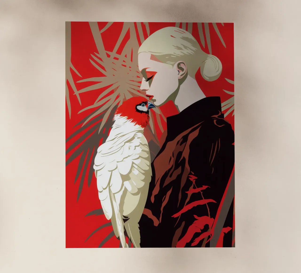 Donna con pappagallo | Rituale di connessione e fiducia pellicola backlit da Autofocus