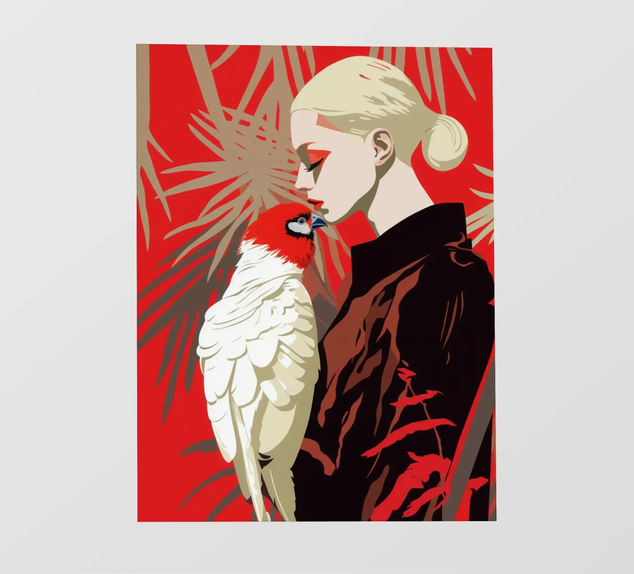 Donna con pappagallo | Rituale di connessione e fiducia pellicola backlit da Autofocus