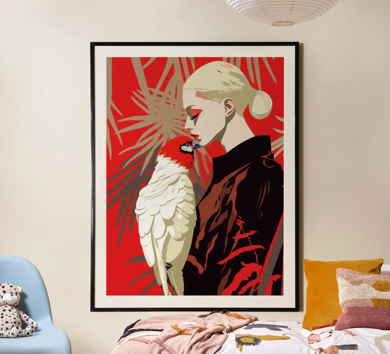Donna con pappagallo | Rituale di connessione e fiducia poster da Autofocus