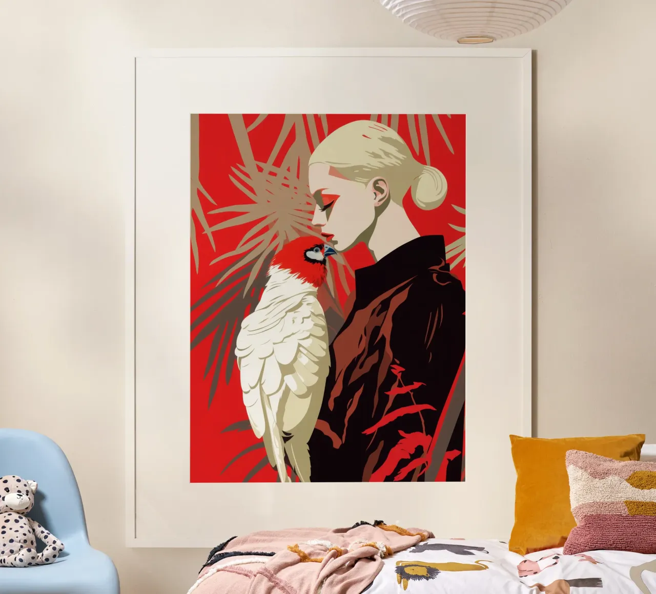 Donna con pappagallo | Rituale di connessione e fiducia poster da Autofocus