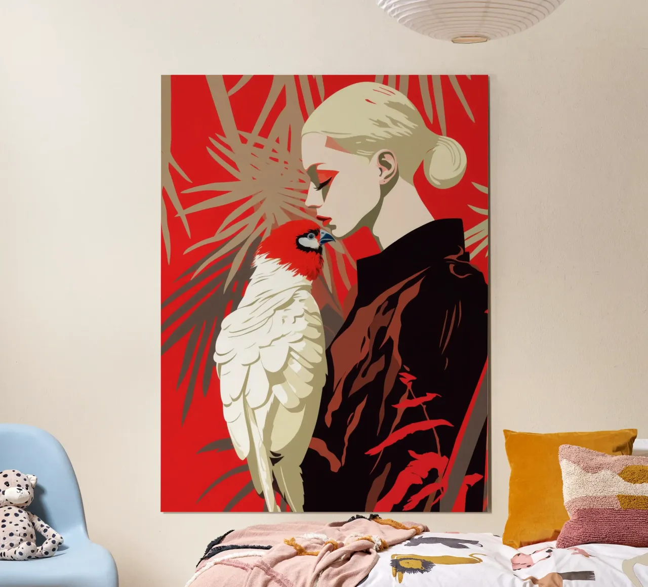 Donna con pappagallo | Rituale di connessione e fiducia poster da Autofocus