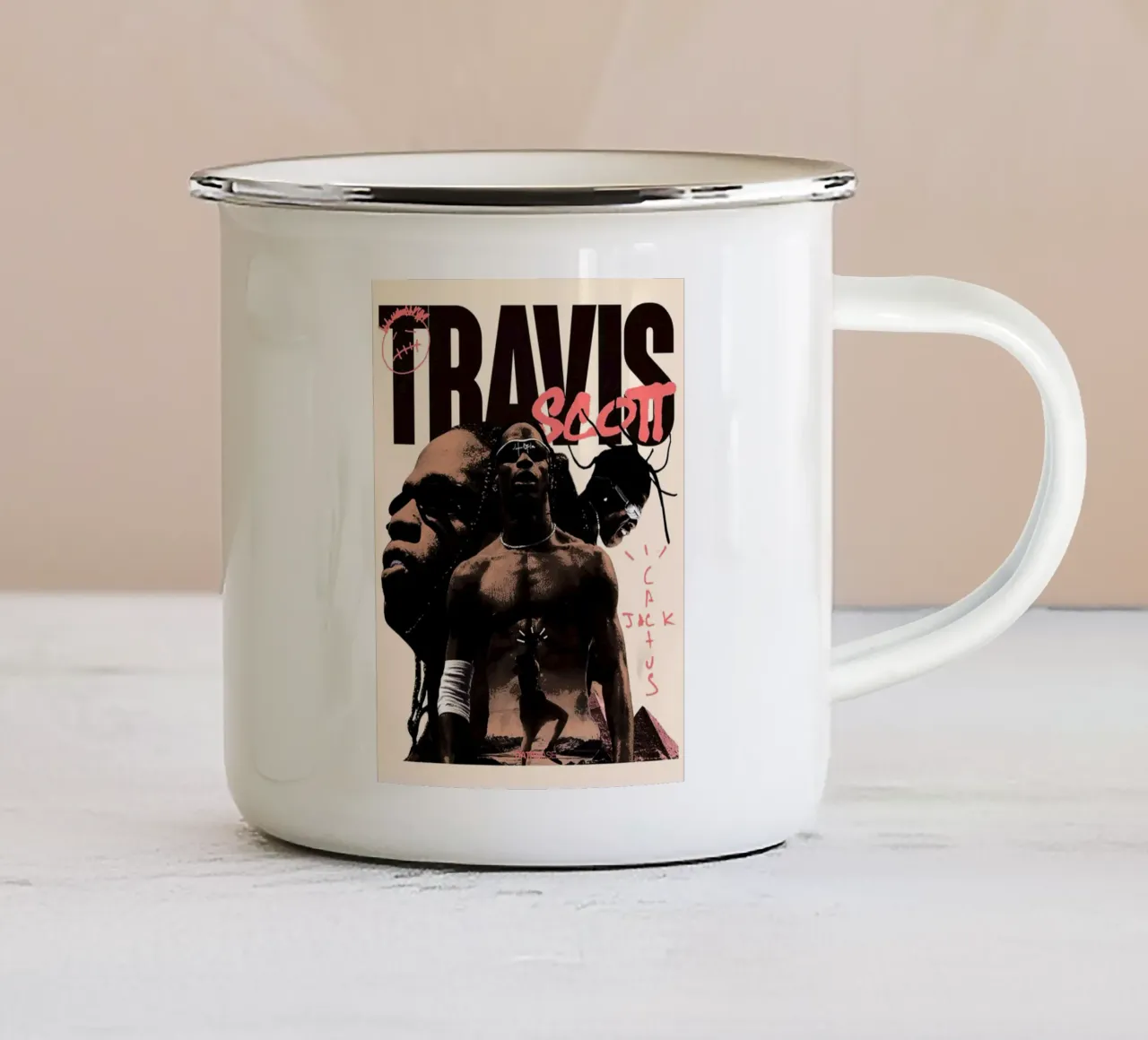 Travis Scott 19 enamel mug by music soul