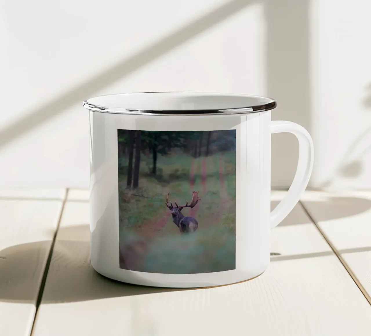 Damhert mannetje emaille mok van Tom's Wildlife