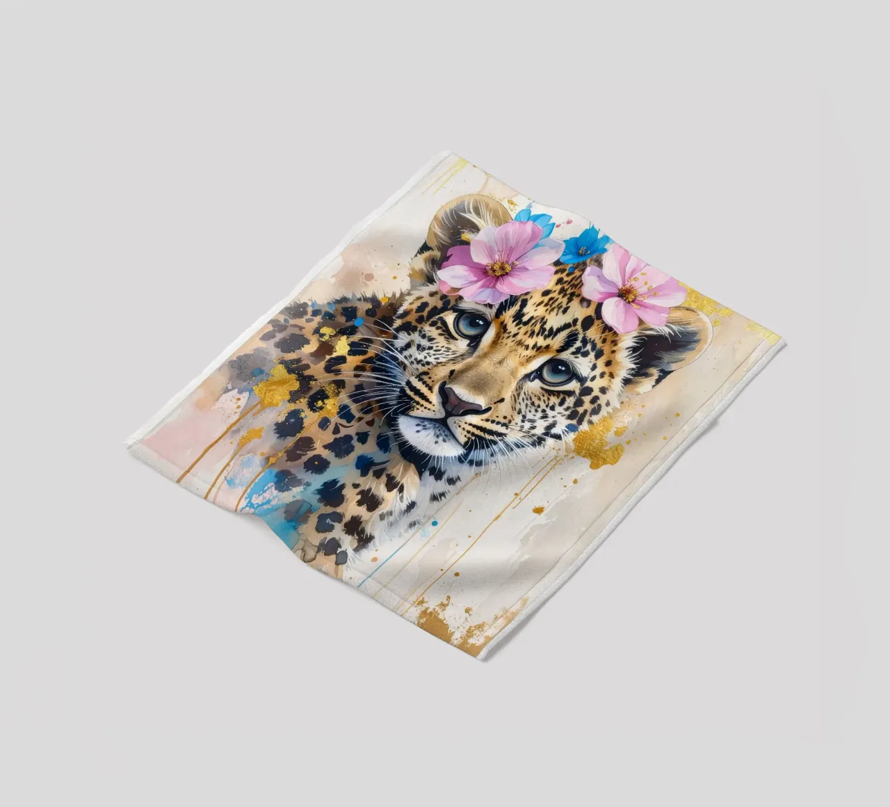 Die verträumte Leopardin Fleecedecke von Katalier (Kids)