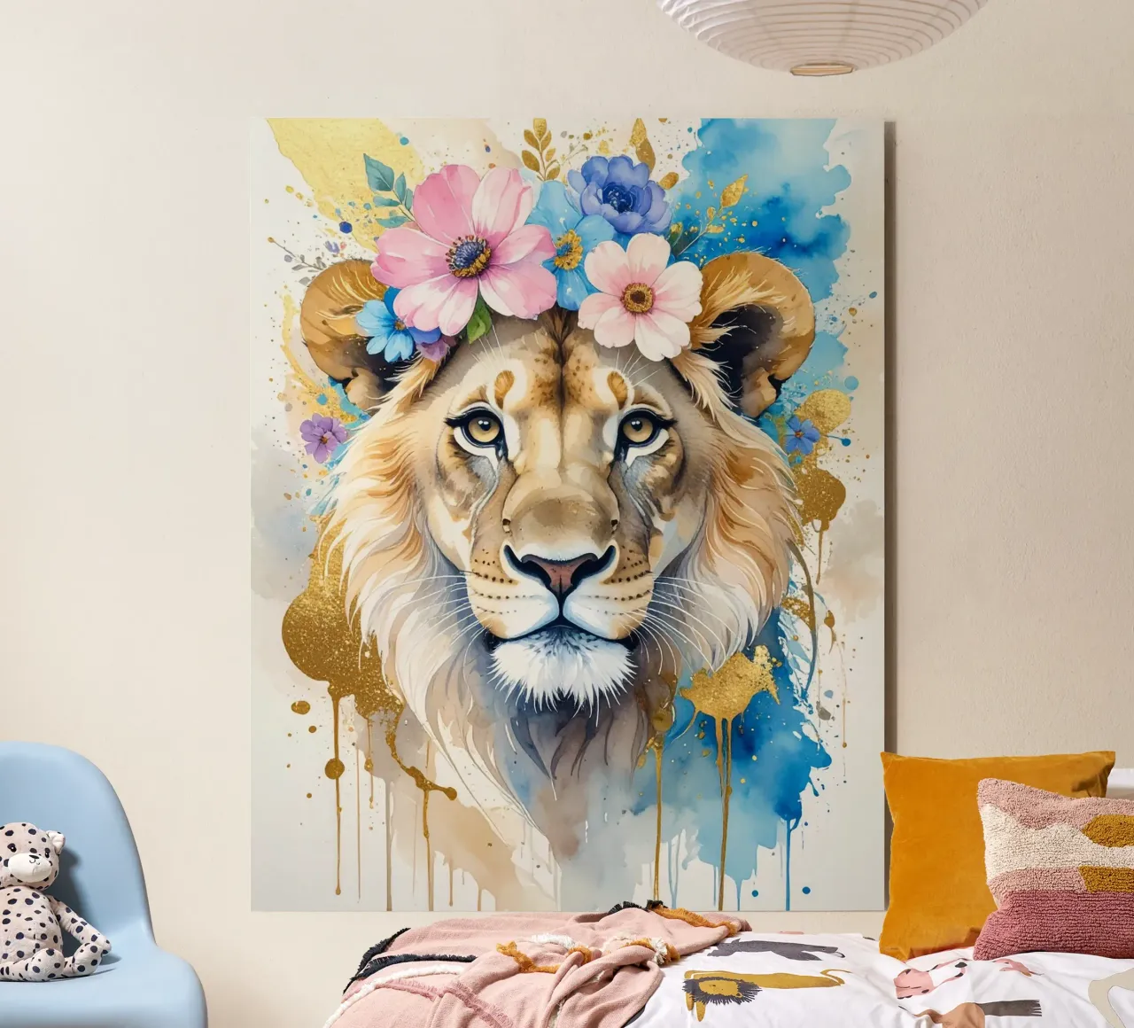 Il leone sognatore alluminio dibond da Katalier (Kids)