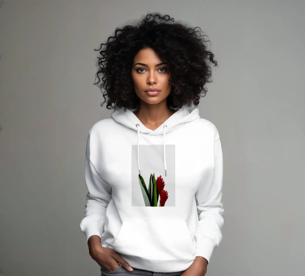 Fiore rosso felpa con cappuccio da Orara Studio