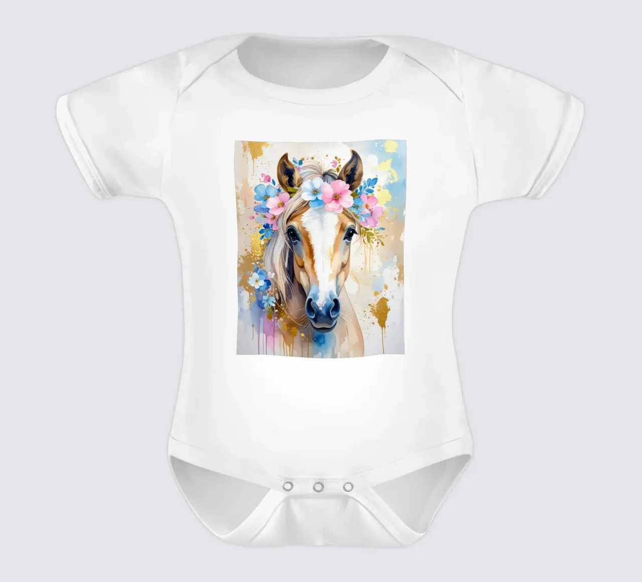 Das verträumte Pferd Kurzarm Babybody von Katalier (Kids)
