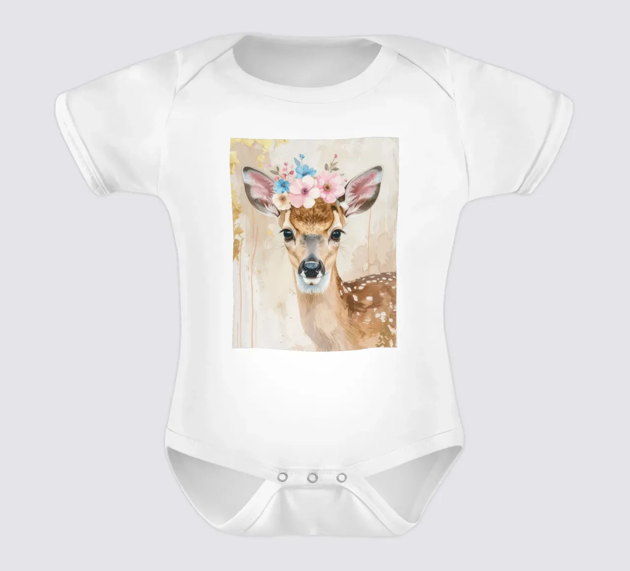 Il piccolo cervo sognatore body neonato maniche corte da Katalier (Kids)