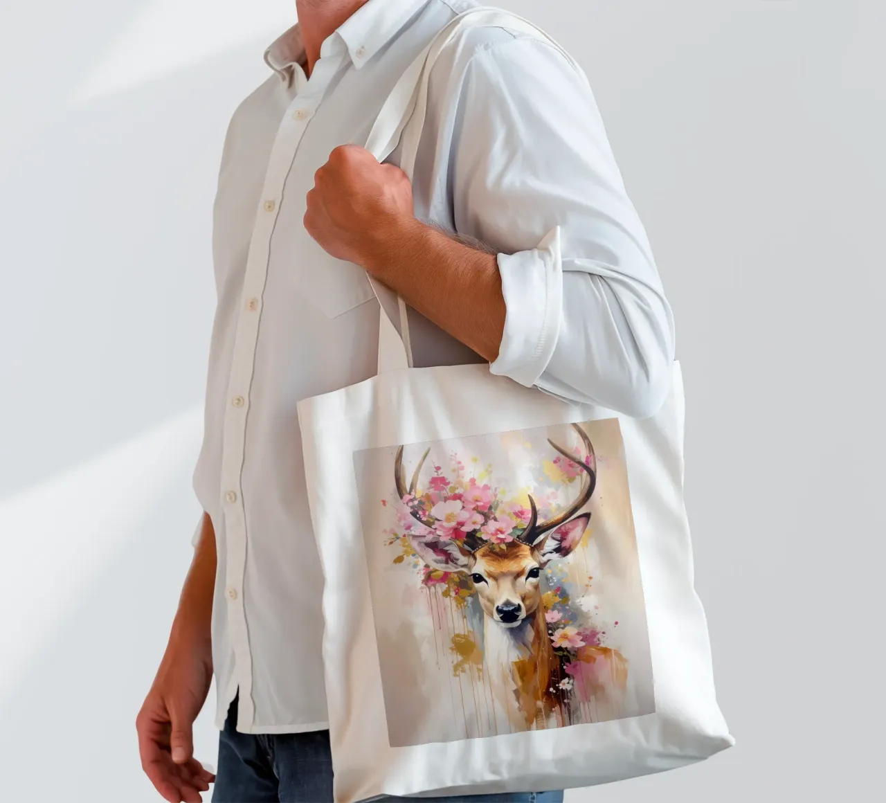 Il cervo sognatore borsa in juta da Katalier (Kids)