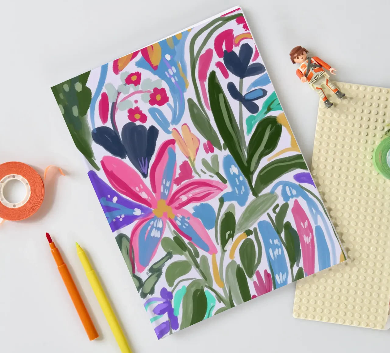 Radiance in Bloom: An Abstract Floral Symphony of Joyful Pin notebook by mysteriouscoco