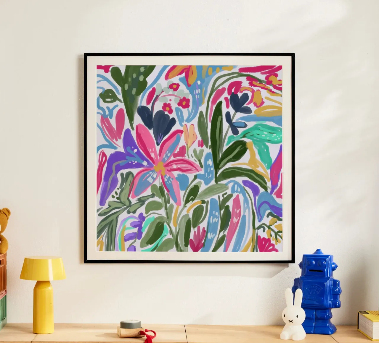Radiance in Bloom : Une symphonie florale abstraite d'épingles joyeuses hahnemühle de mysteriouscoco