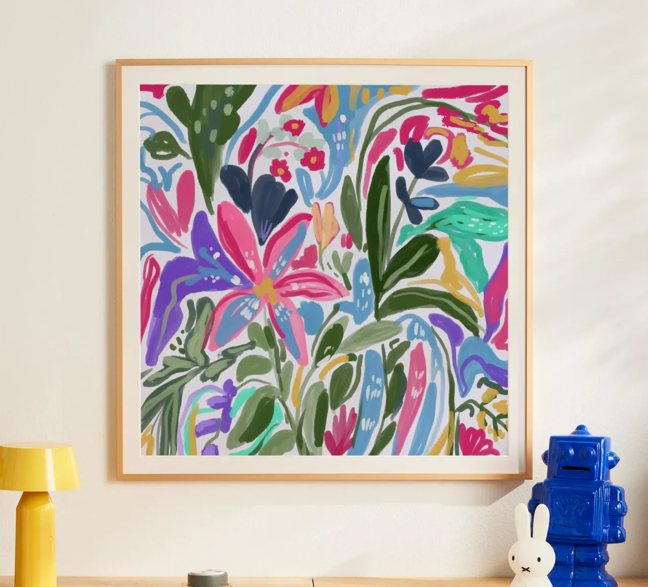 Radiance in Bloom : Une symphonie florale abstraite d'épingles joyeuses hahnemühle de mysteriouscoco