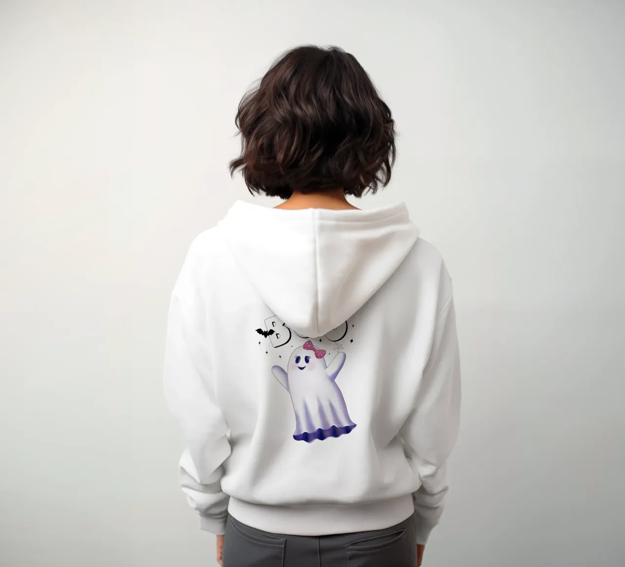 Boo. L'ora delle streghe e Halloween. felpa con cappuccio da CalliLetters
