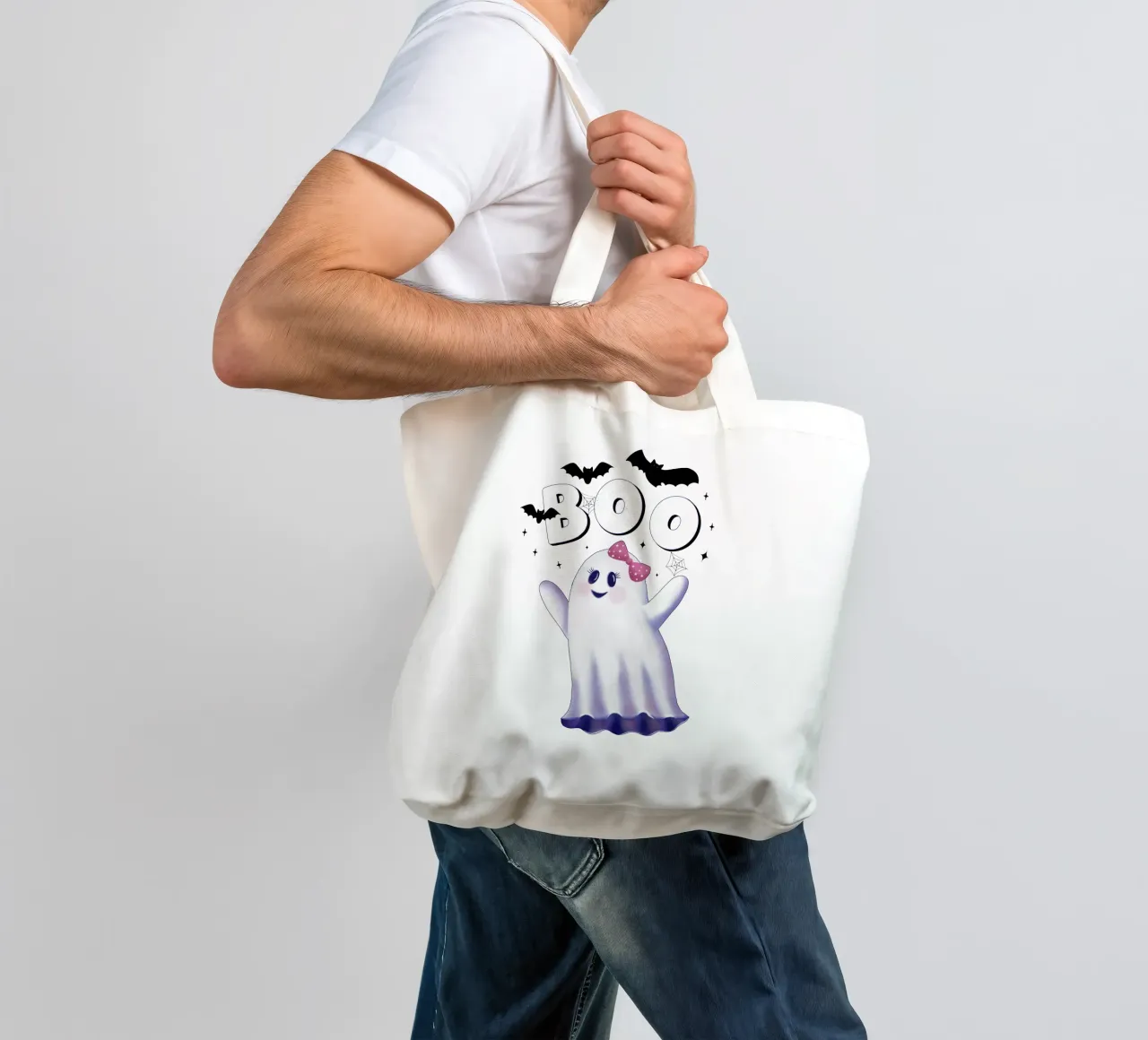Boo. Geisterstunde und Halloween. Jutebeutel von CalliLetters