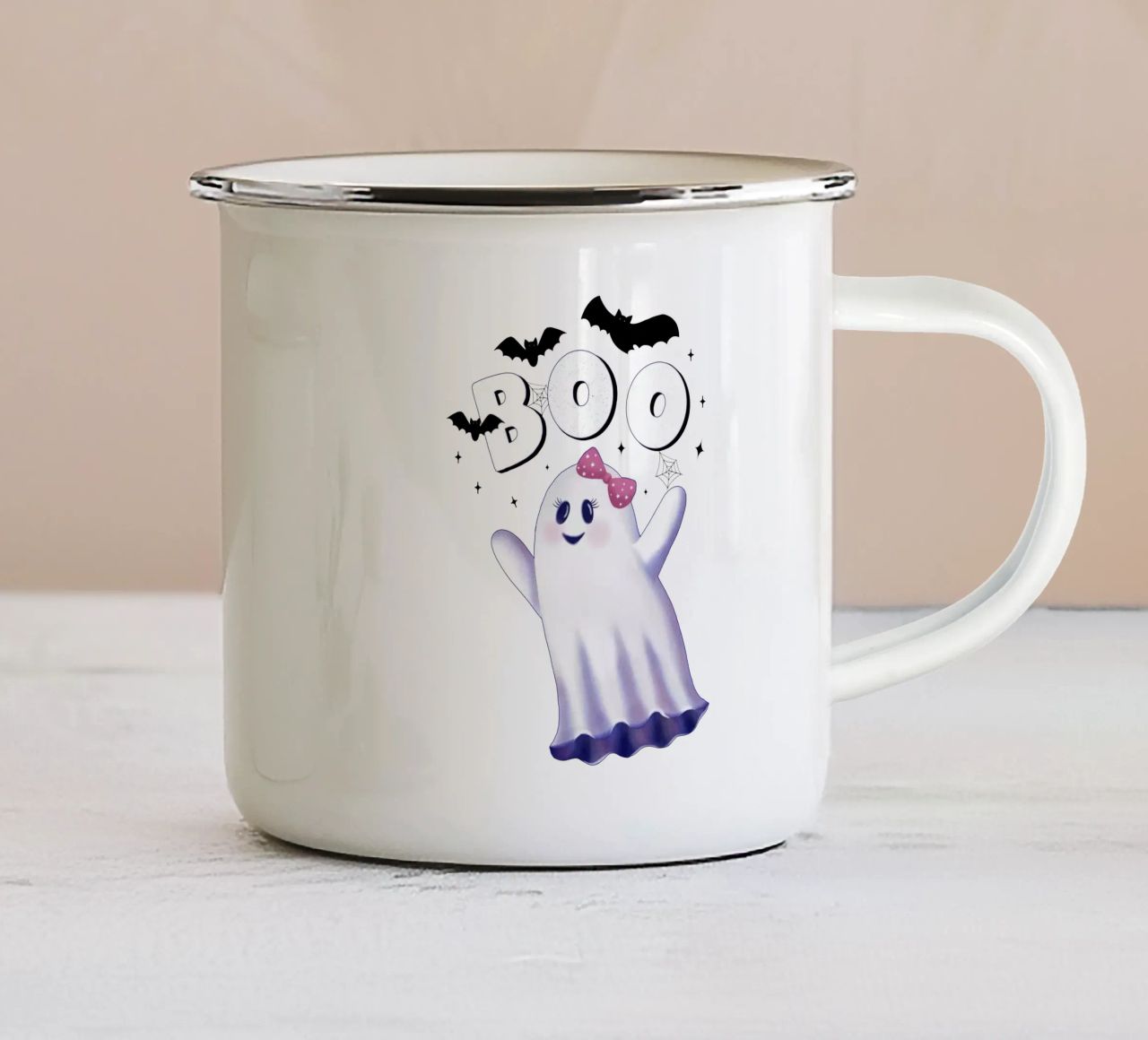 Boo. L'ora delle streghe e Halloween. tazza in smalto da CalliLetters