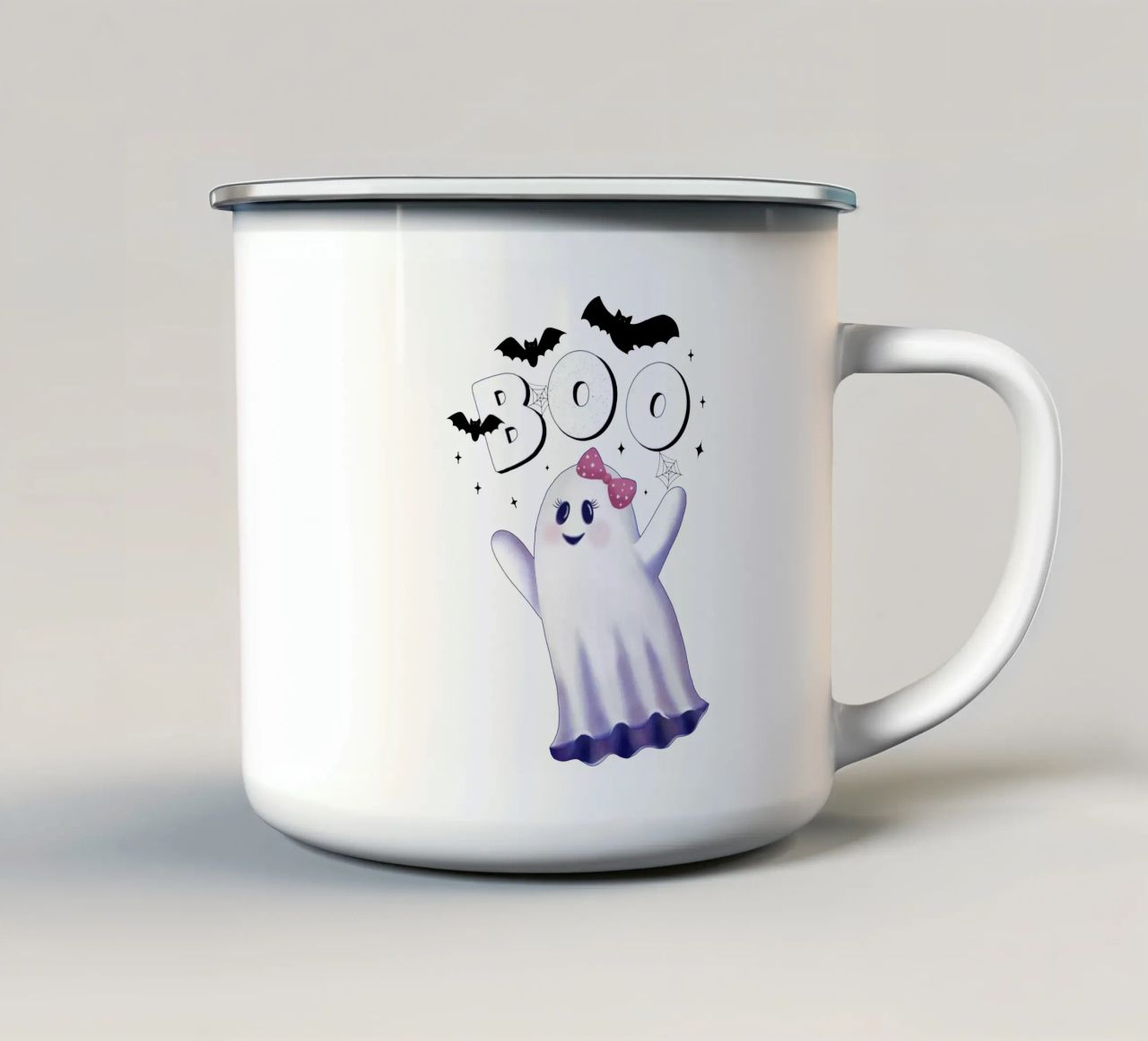 Boo. L'ora delle streghe e Halloween. tazza in smalto da CalliLetters
