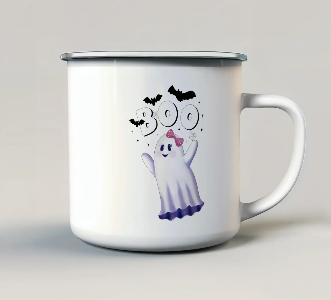 Boo. L'ora delle streghe e Halloween. tazza in smalto da CalliLetters