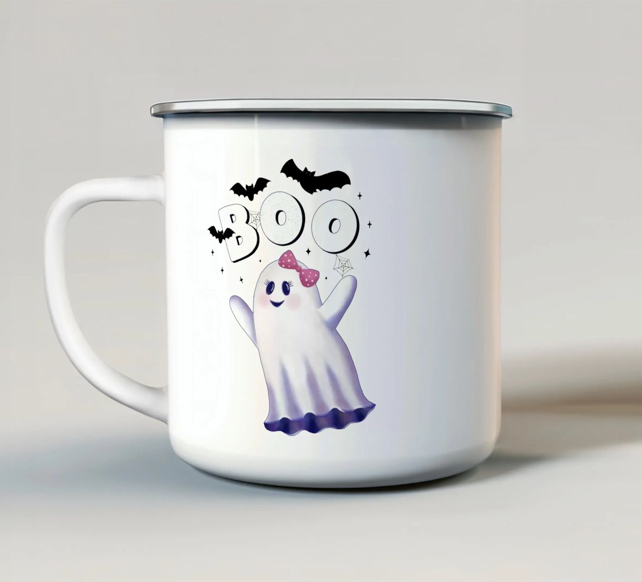 Boo. L'ora delle streghe e Halloween. tazza in smalto da CalliLetters