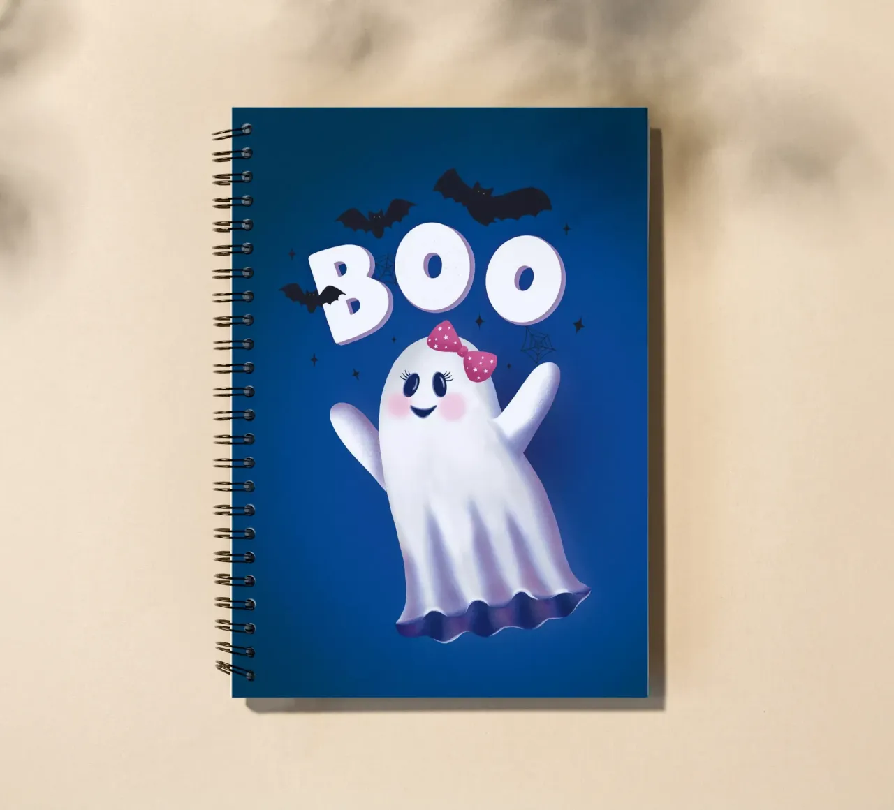 Boo. Witching hour and Halloween. spiral notebook by CalliLetters