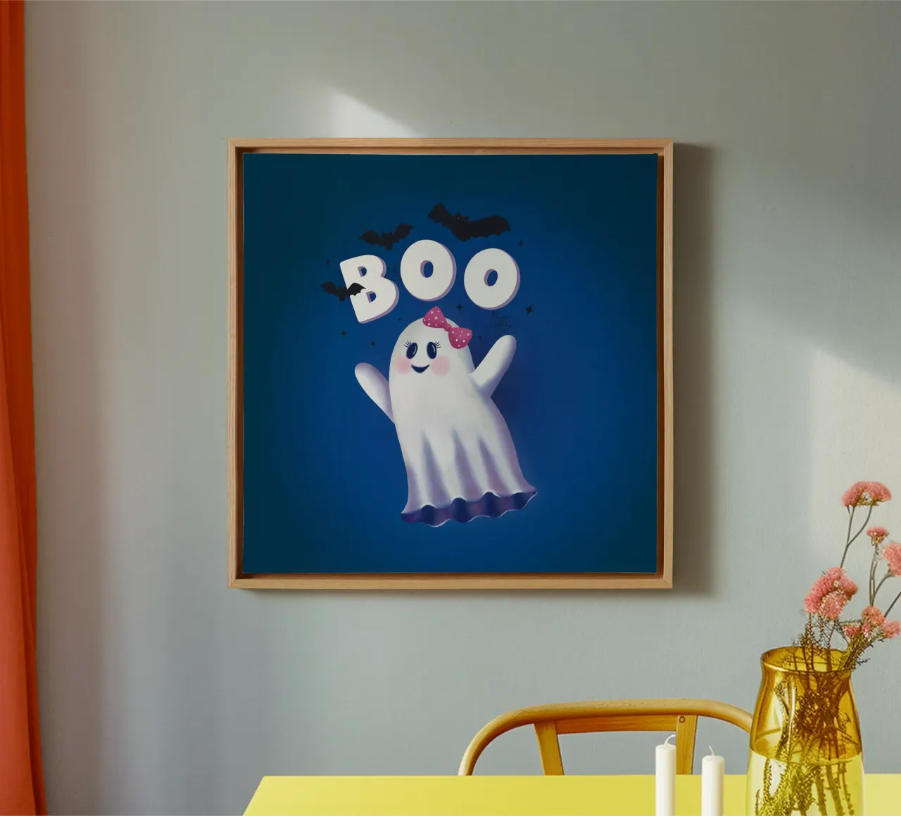 Boo. L'ora delle streghe e Halloween. tela con Cornice a cassetta da CalliLetters