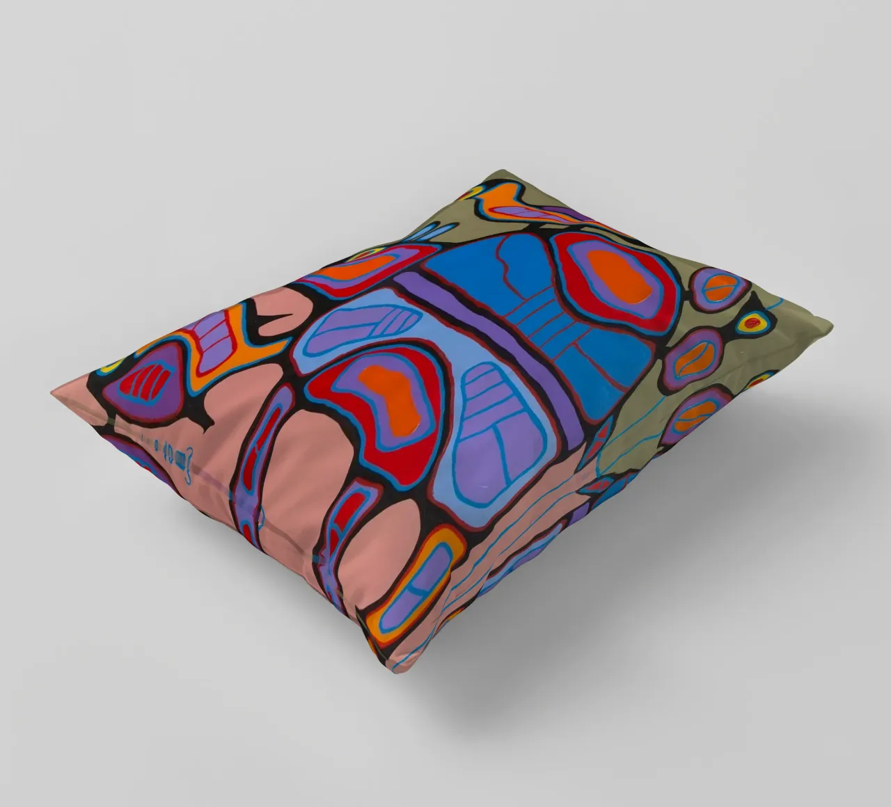 Norval Morrisseau Mondo animale cuscino da Riley Art Studio