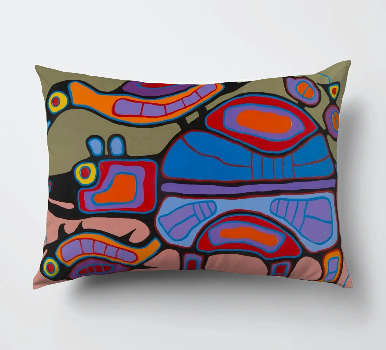 Norval Morrisseau Mondo animale cuscino da Riley Art Studio