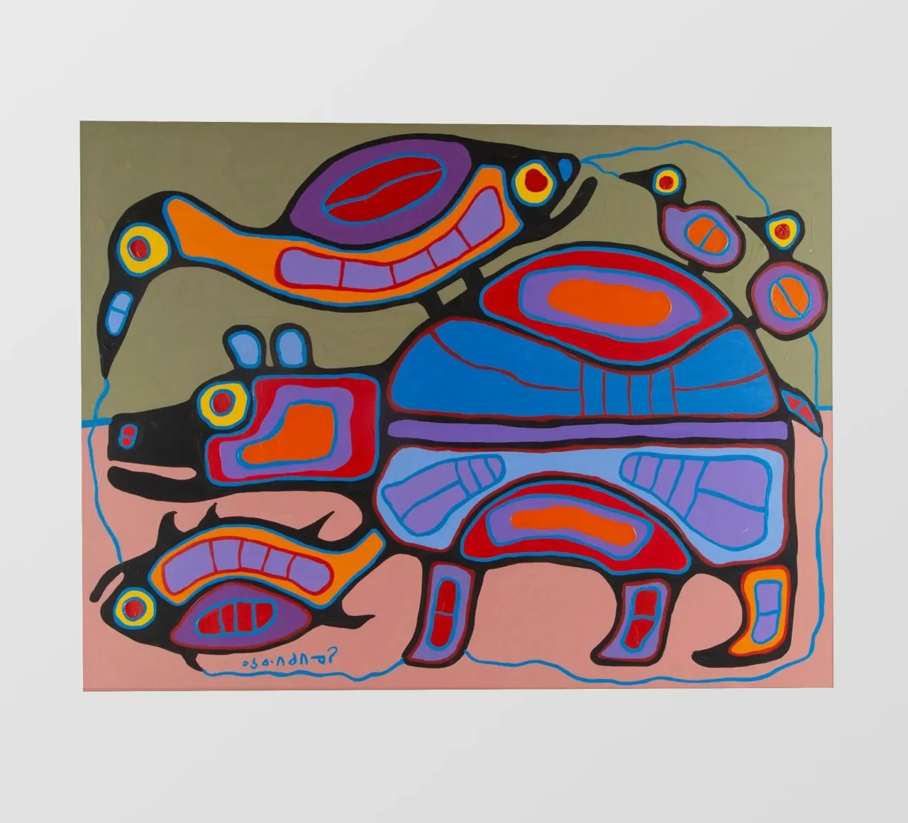 Norval Morrisseau Mondo animale pellicola backlit da Riley Art Studio