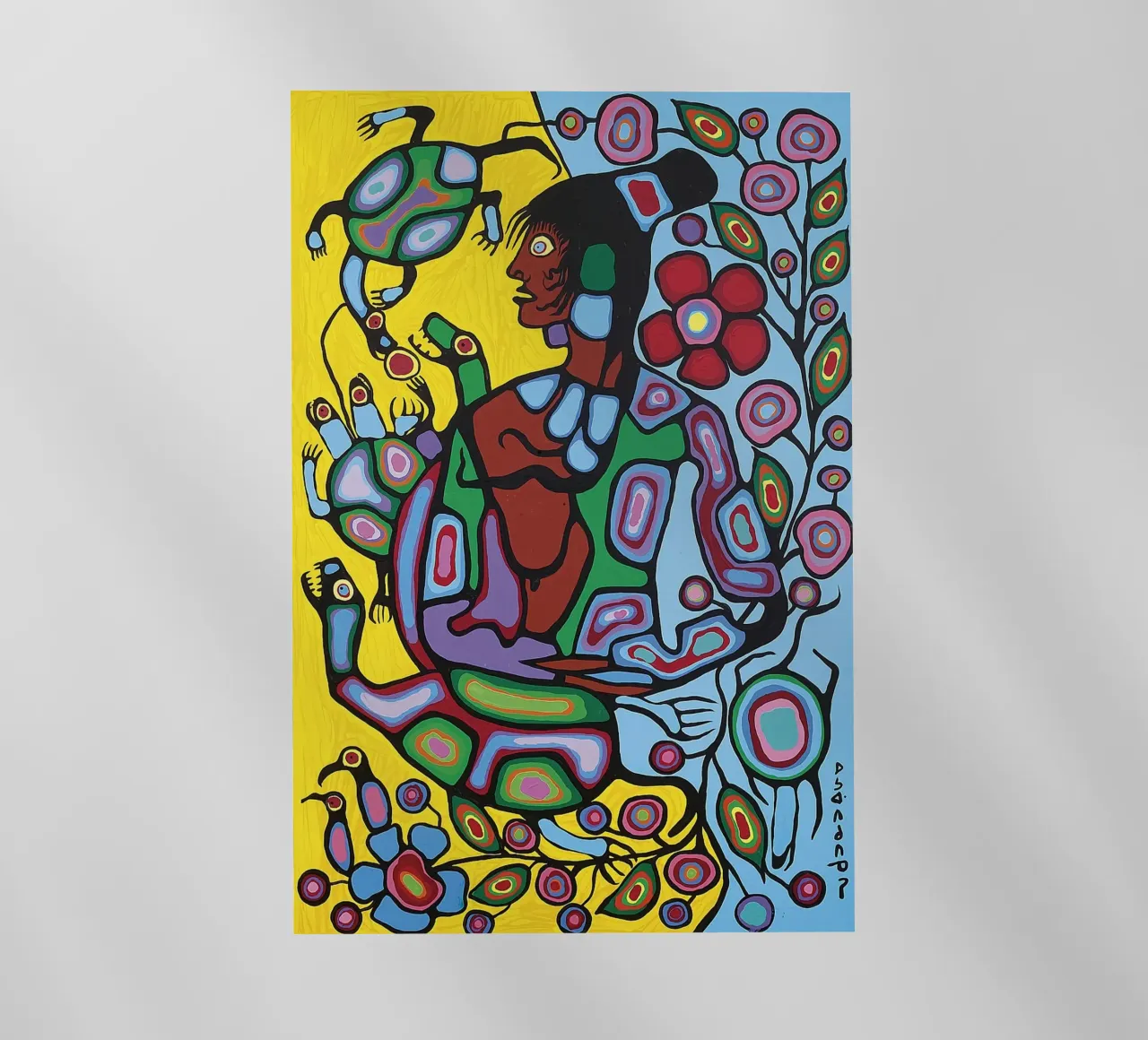 Norval Morrisseau Sciamano e tartarughe pellicola backlit da Riley Art Studio
