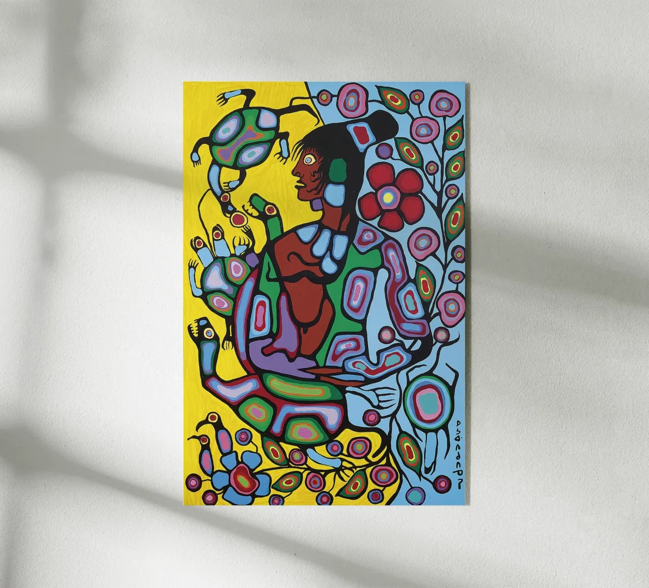Norval Morrisseau Sciamano e tartarughe plexiglass da Riley Art Studio