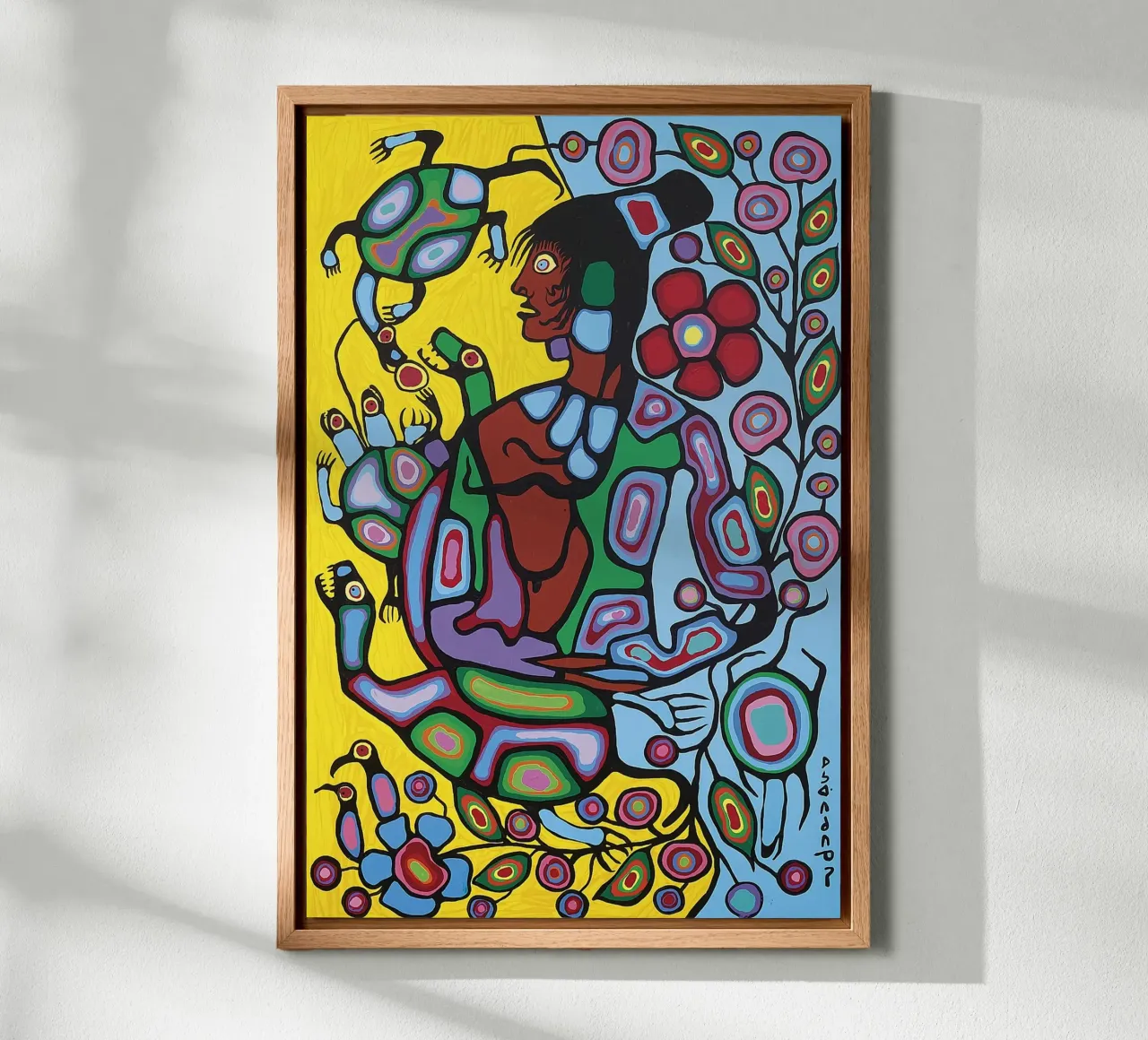 Norval Morrisseau Sciamano e tartarughe alluminio dibond da Riley Art Studio
