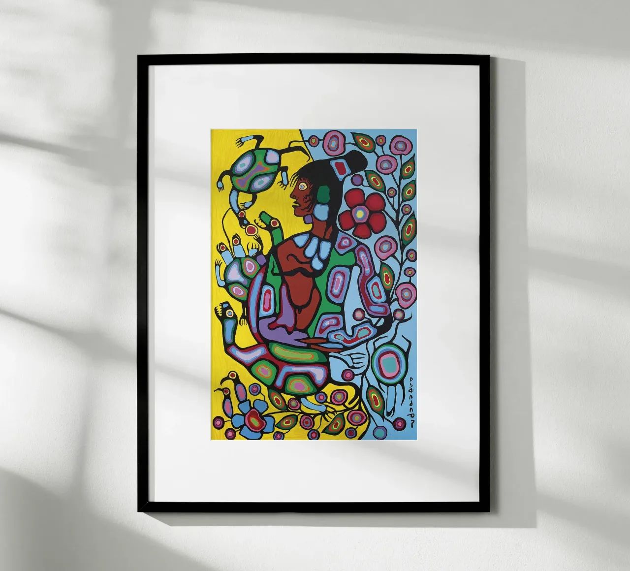 Norval Morrisseau Sciamano e tartarughe carta hahnemühle da Riley Art Studio