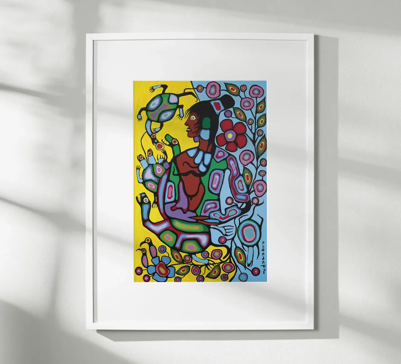 Norval Morrisseau Sciamano e tartarughe carta hahnemühle da Riley Art Studio