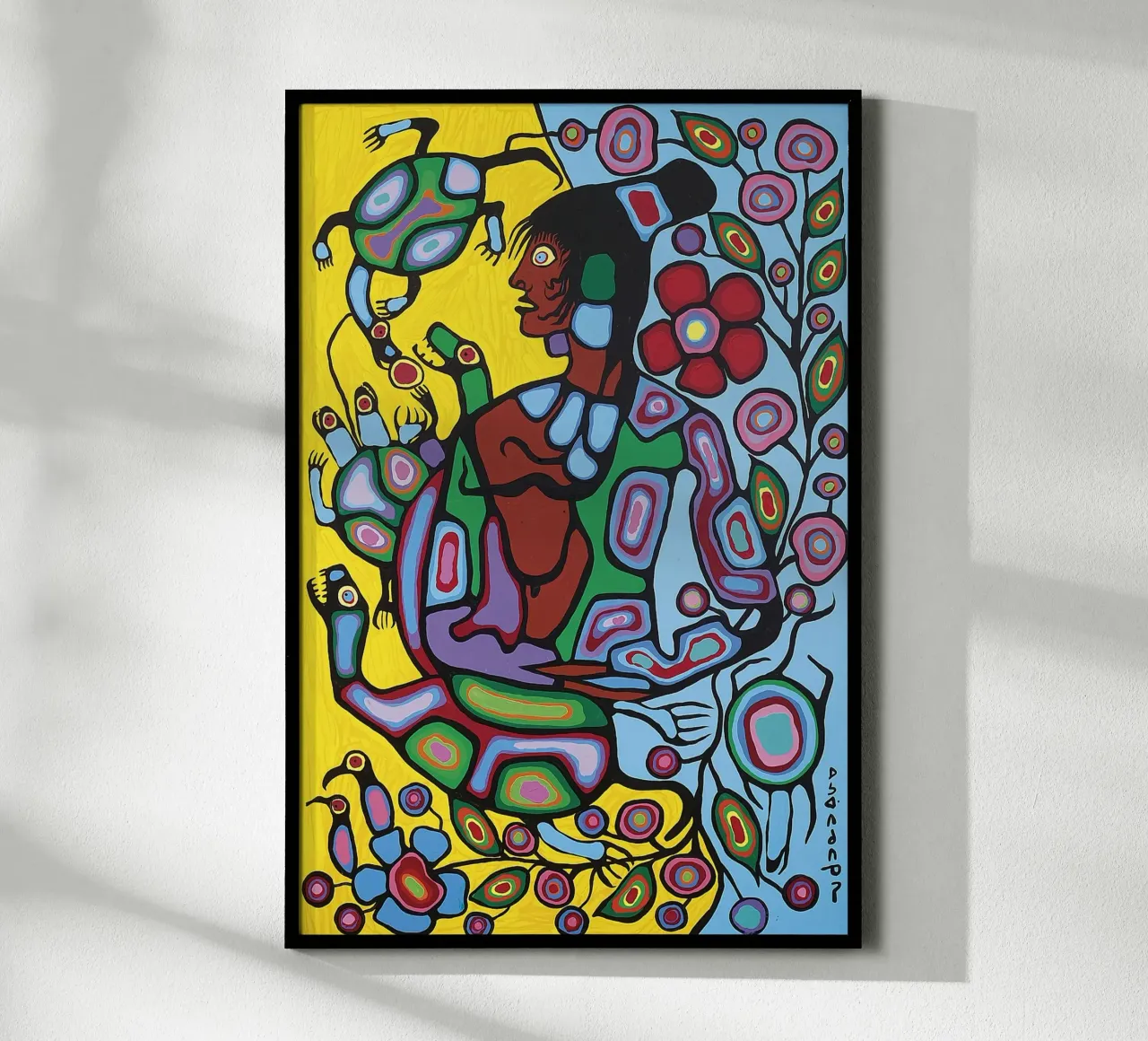 Norval Morrisseau Sciamano e tartarughe carta hahnemühle da Riley Art Studio