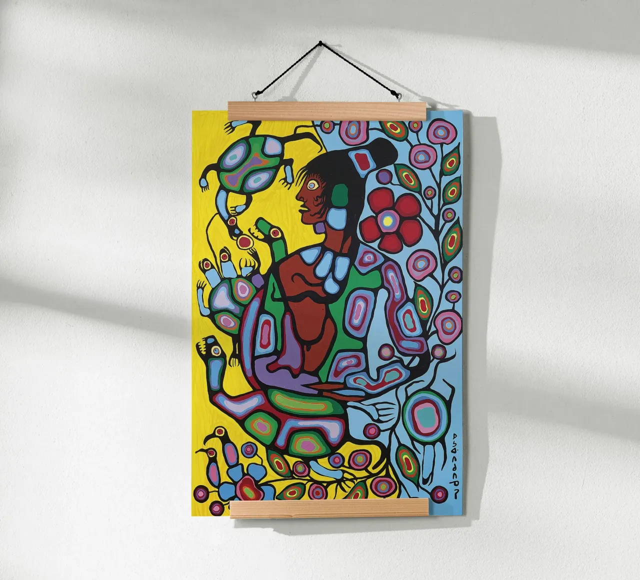 Norval Morrisseau Sciamano e tartarughe carta hahnemühle da Riley Art Studio