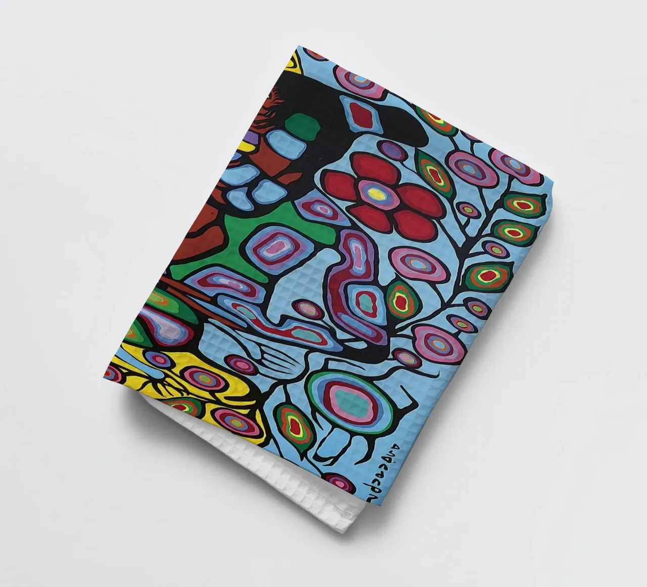 Norval Morrisseau Sciamano e tartarughe canovaccio da cucina da Riley Art Studio