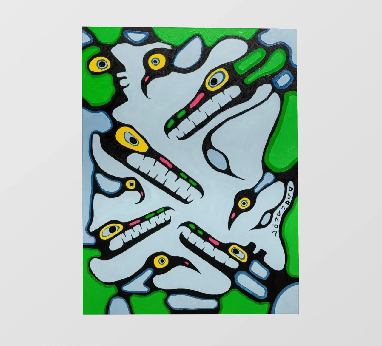 Norval Morrisseau Sogni di sciamano telo in pvc da Riley Art Studio