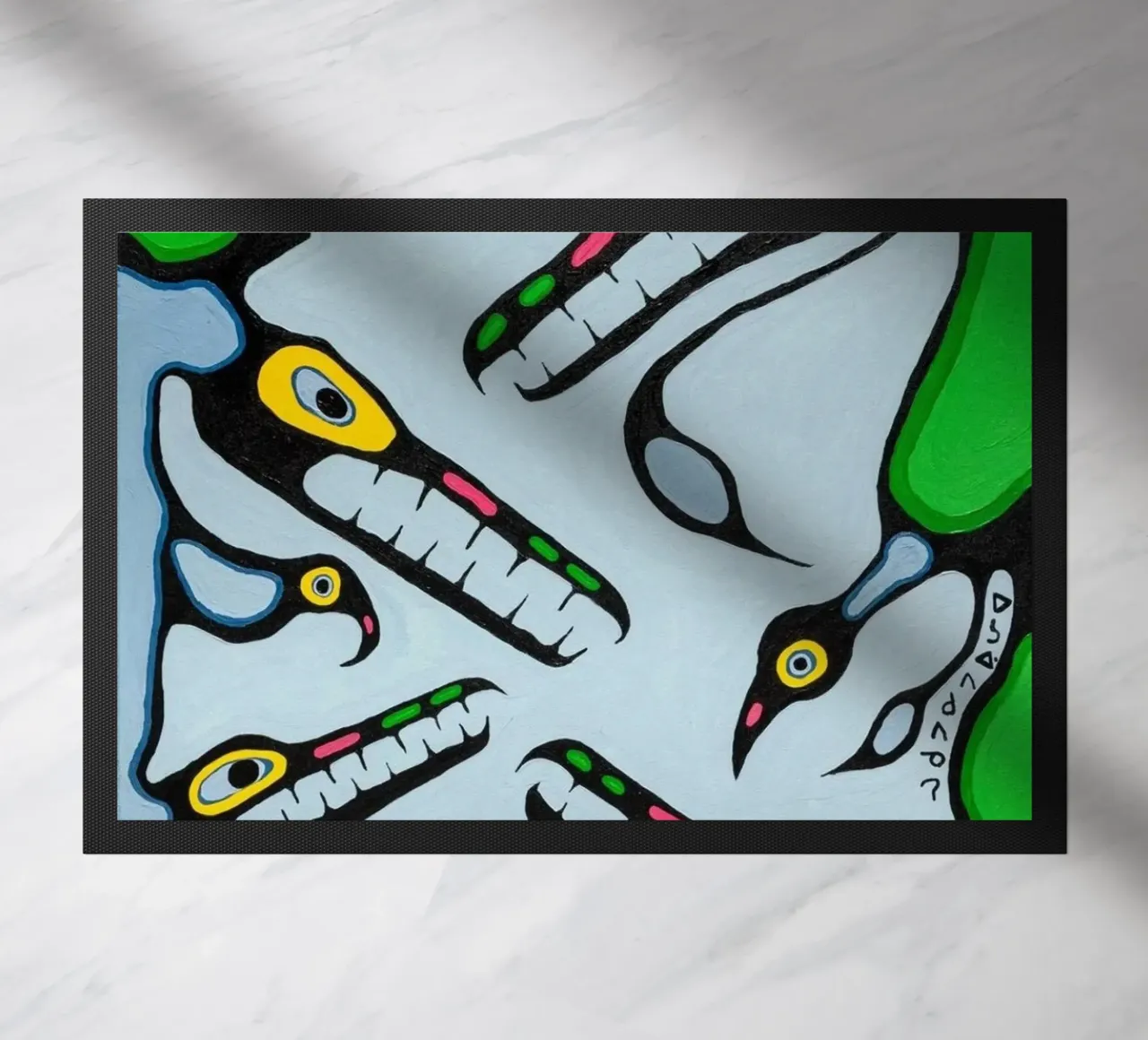 Norval Morrisseau Sogni di sciamano zerbino da Riley Art Studio