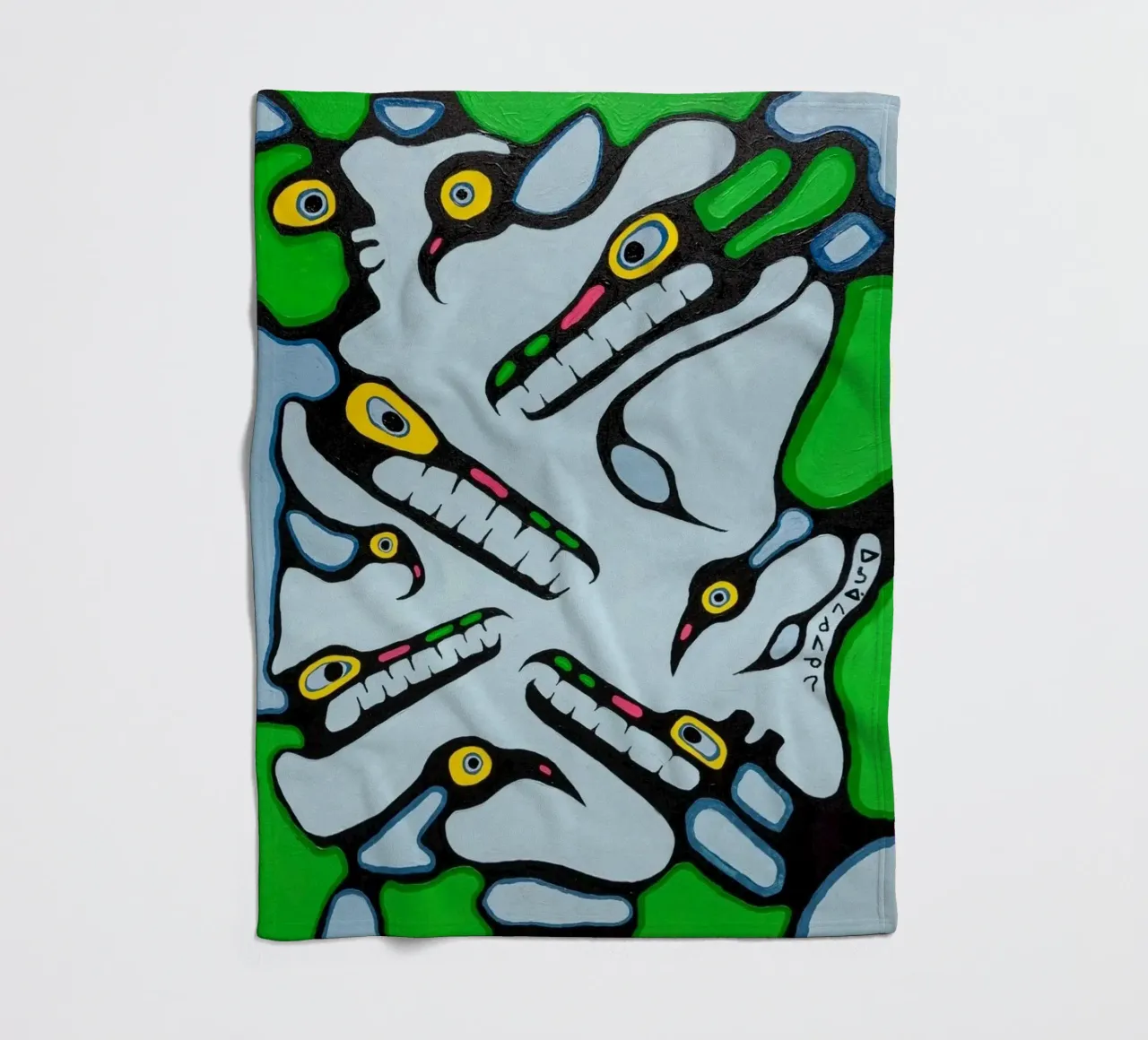 Norval Morrisseau Sogni di sciamano coperta in pile da Riley Art Studio